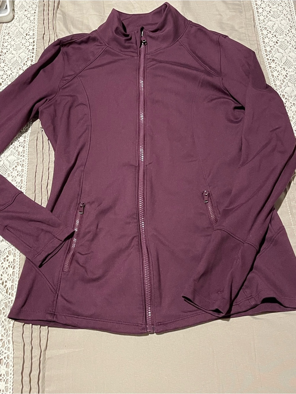 Marika Plum Full-Zip Utility Jacket